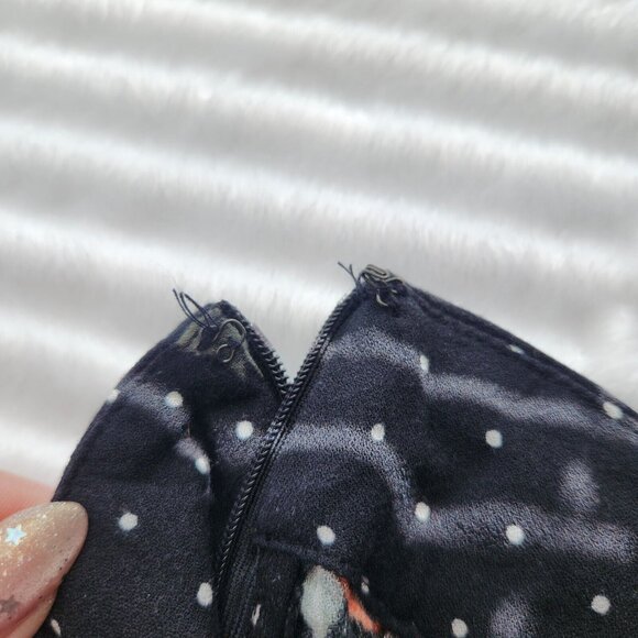 Forever 21 Two Piece Set Orange Fruit Crop Top Wide Leg Pant Black Boho Dot XS M - Picture 10 of 16